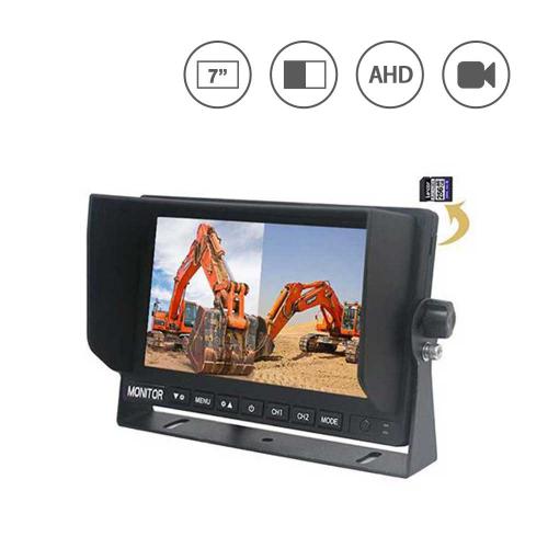 High Definition 2CH Split View Vehicle Monitor with DVR Recording