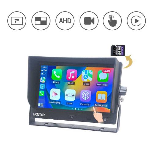  7 Inch Full Touch IPS LCD Quad Monitor with CarPlay Function