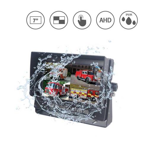 7 Inch Waterproof Quad AHD Monitor for Special vehicle
