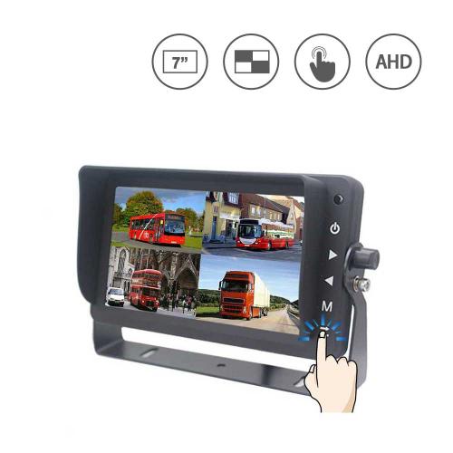 1080P Commercial 7 Inch AHD Quad View Monitor with Touch Button