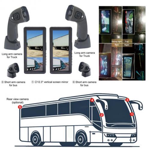 HD 12.3 Inch Electronic Mirror Camera System for Coash Bus